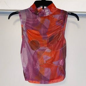 Multi color see through crop top